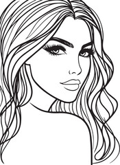 Elegant Black & White Beautiful Girls Vector Illustrations