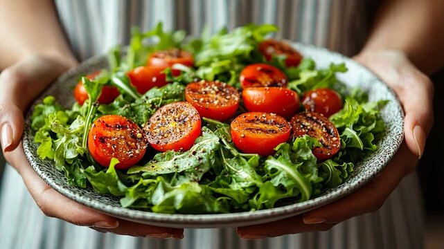 Delicious Grilled Tomato and Arugula Salad