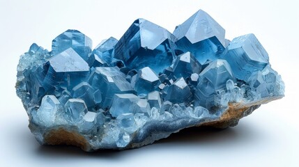 Euclase Gemstone Piece Isolated on White Background with Clean Lines and High Clarity