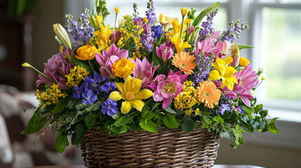 Flower arrangement or bouquet colorful spring flowers