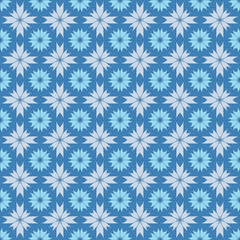 Floral and snowy pattern in soft blue color palette