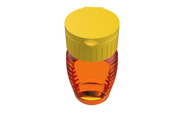 Clear Plastic Honey Bottle with Yellow Flip-Top Cap, Closed Ruffled Design Honey Container with...