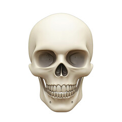 Obraz premium Human skull model in anatomical study display. PNG image, transparent background