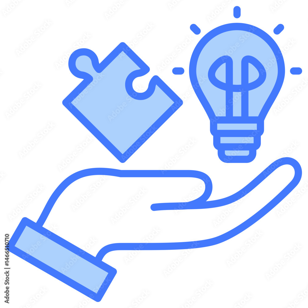 Aufkleber problem solving blue icon
