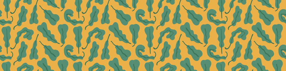 Vector botanical pattern seamless — Ficus lyrata leaves illustrations. Fiddle leaf fig, organic shapes and hand drawn floral background for surface design, packaging, textile, nature themed branding