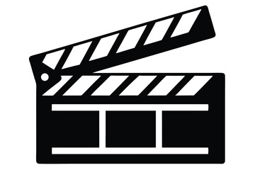 Fototapeta premium Black clapperboard movie slate shows filmmaking equipment and cinematic production details for film industry