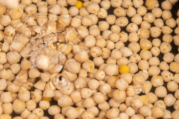 poured into the water before cooking a large number of chickpeas