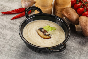 Delicous mushroom champignon cream soup