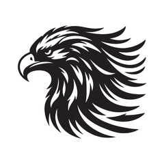 Gold Eagle Bird Vector Silhouette, Majestic Bird Illustration, Powerful Raptor Design, Bold Eagle Outline, Nature-Inspired Avian Art.