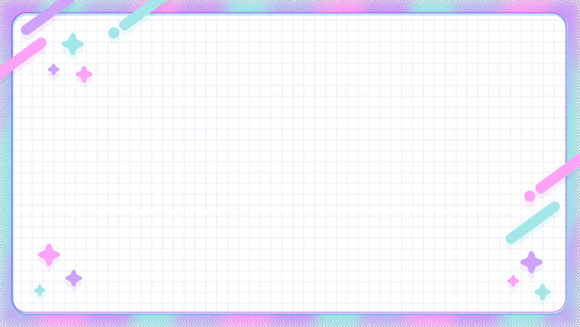Fototapeta ポップで可愛い横長のフレーム背景