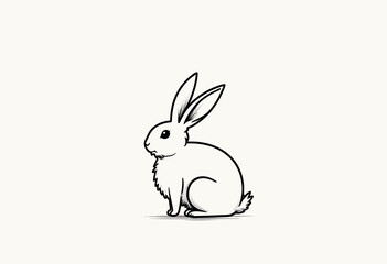 Elegant Rabbit Line: Minimalist Single-Stroke Drawing for Contemporary Fashion, Stylish Monochrome Art with a Subtle Abstract Twist, Perfect for Chic Designs