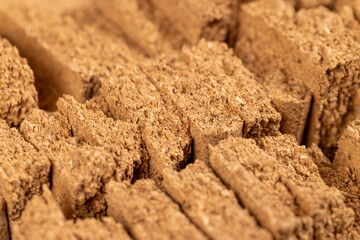 pieces of broken durable material that is obtained from the bark of a cork tree