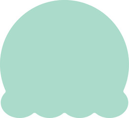 Cute mint ice cream scoop. Flat design illustration.	