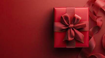 An elegant red gift box illustration. -