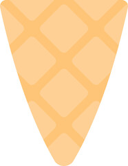 Cute ice cream wafer cone. Flat design illustration.	