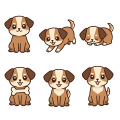 Cute puppy set Dog illustration Vector.