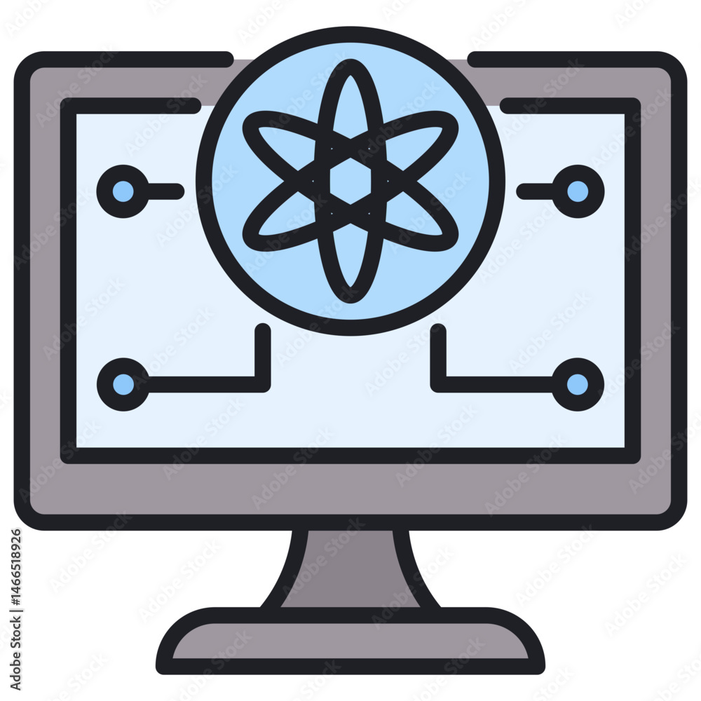 Poster computer science lineal color icon
