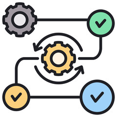 Process Lineal Color Icon
