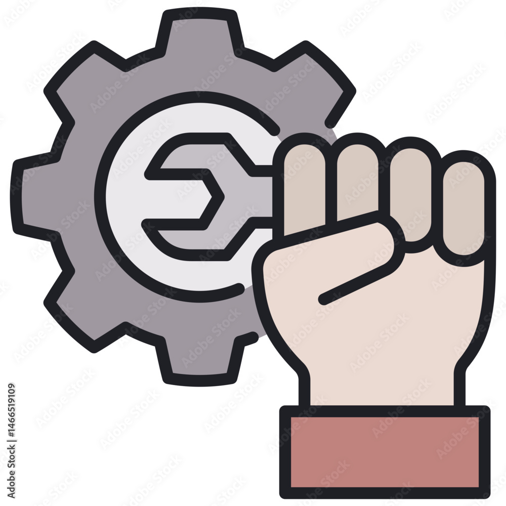 Poster technical skills lineal color icon