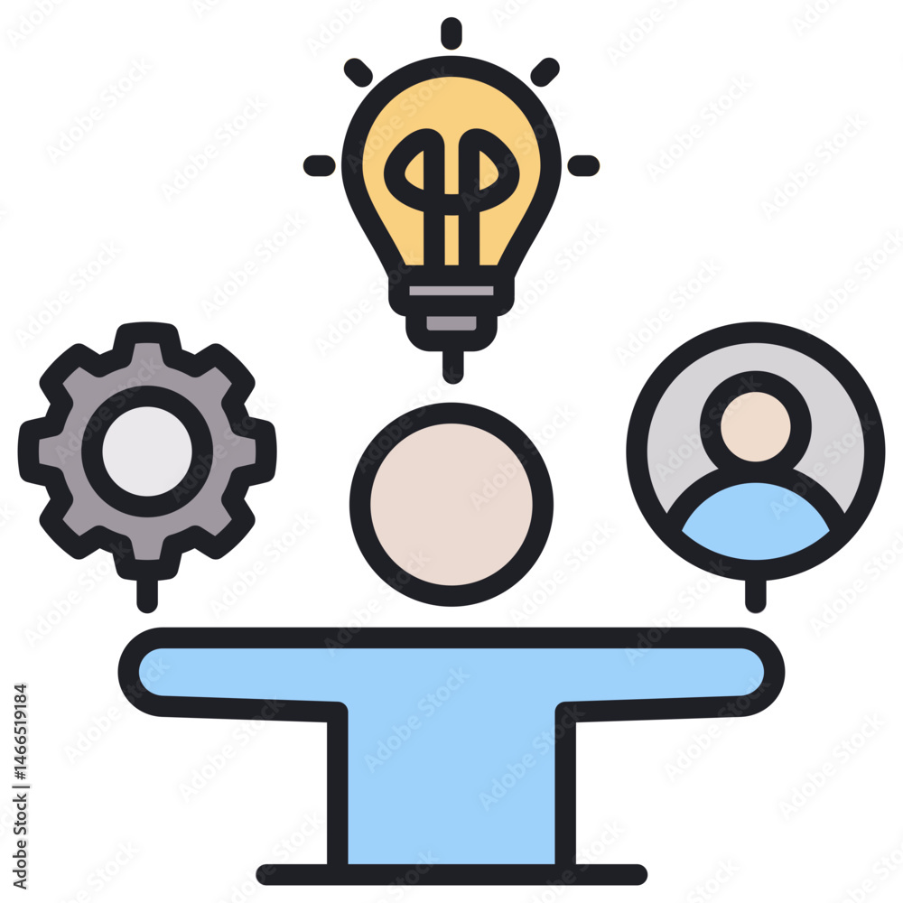 Poster resources lineal color icon