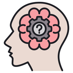 Critical Thinking Lineal Color Icon