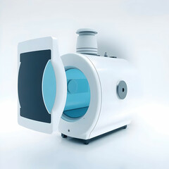 Medical hyperbaric single pressure on white background chamber