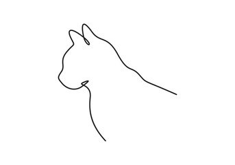 Obraz premium Cat vector with continuous one line drawing. Minimalist design minimalism animal pet of cat. Isolated on white background vector illustration