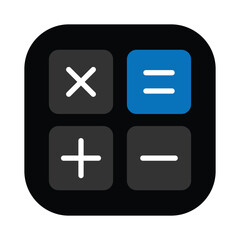 Fototapeta premium Calculator, plus, minus, multiply, equal sign and symbols icons vector, App for Calculator with interface in smartphone. vector illustration. 