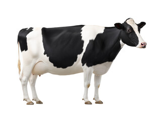 Exploring the Contrasting Beauty of a Black and White Cow Set Against a Solid Black Background for a Striking Visual Effect and Impact