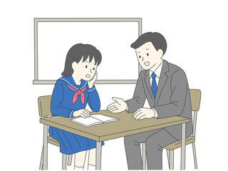 High school student exam counseling session