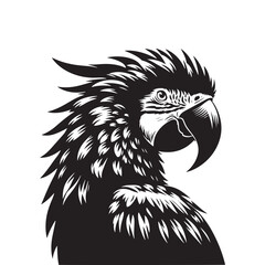 Great Green Macaw Bird Vector Silhouette, Vibrant Parrot Design, Tropical Bird Illustration, Colorful Avian Outline, Nature-Inspired Art.