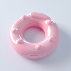 Pink Plastic Baby Teether Toy Photo On A Soft White Background