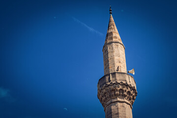 mosque top in mostar, bosnia and herzegovina