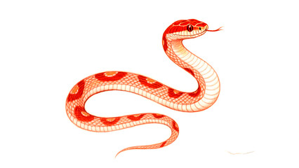 Obraz premium Snake drawing of a red and white corn snake. Suitable for reptile enthusiasts, educational materials, zoology presentations, and naturethemed designs.