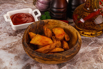 Fried rustic golden Idaho potato