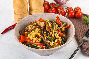 Eastern cuisine - Ptitim with beef and vegetables