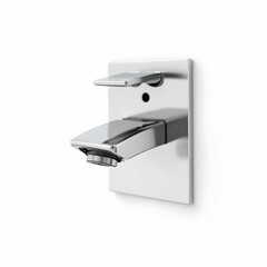 The water tap faucet for the bathroom mixer isolated on a white background Chromeplated metal