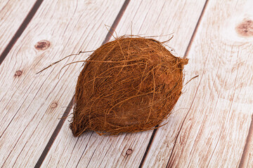 Tropical exotic brown haired coconut