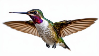 Fototapeta premium Hummingbird feeding on nectar tropical garden wildlife photography colorful environment close-up view nature beauty