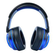 Isolated Headphones with Blue Lights
