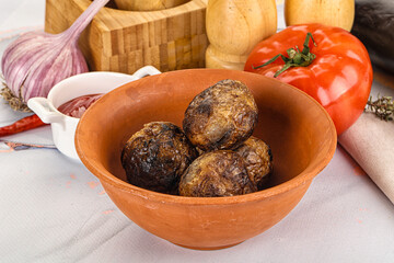 Baked potato barbecue with skin