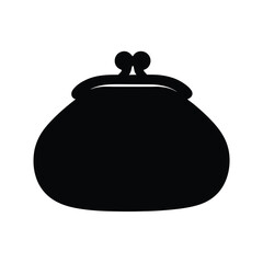 purses vector silhouette icon, black and white illustration of footwear.