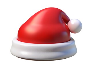 Fototapeta premium A Festive white and red Santa Hat isolated on a transparent Background