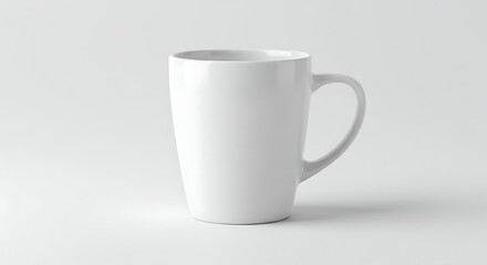 Obraz premium Isolated White Mug Simple Minimalist Style on White Background
