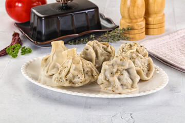Georgian stuffed meat dumplings Khinkali