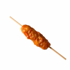 Yakitori chicken stick isolated on the white background