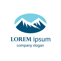 high and snowy mountain logo design