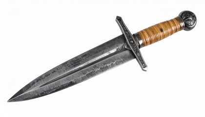 old hunting knife on white