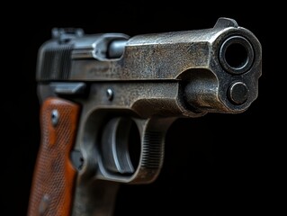 Obraz premium Weathered Handgun Close-up