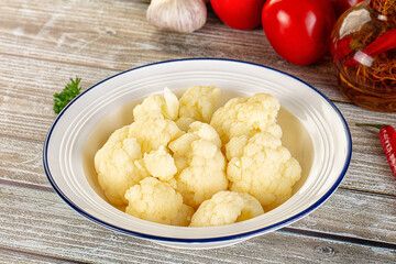 Vegan cuisine Steamed cauliflower cabbage